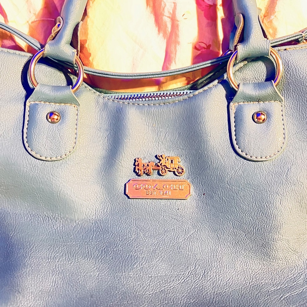 Vintage Large Blue Coach Purse with adjustable strap